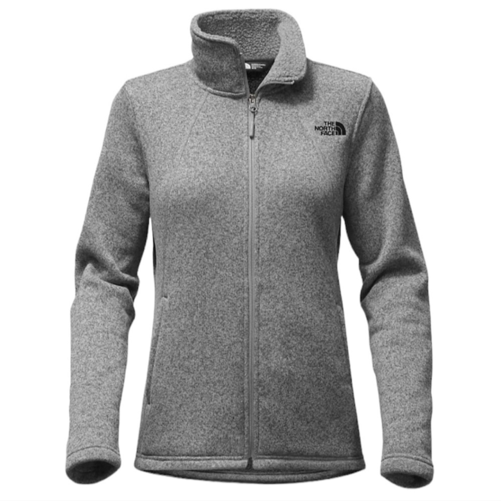 The North Face Crescent Sunset Full Zip Sweatshirt in Grey w/ Navy Logo Size S